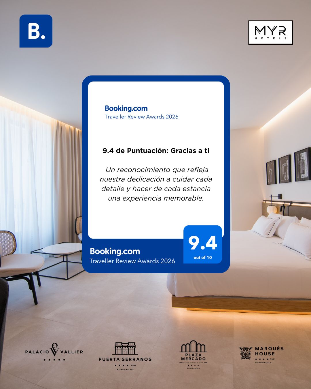 MYR Hotels obtiene el Traveller Review Award 2026: cuando la experiencia se convierte en reconocimiento