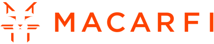 Logotipo naranja de MACARFI en la cabecera